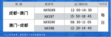 具体航班时刻