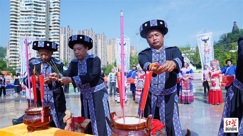 兴文苗族花山节祭花杆仪式。1 摄影：向阳