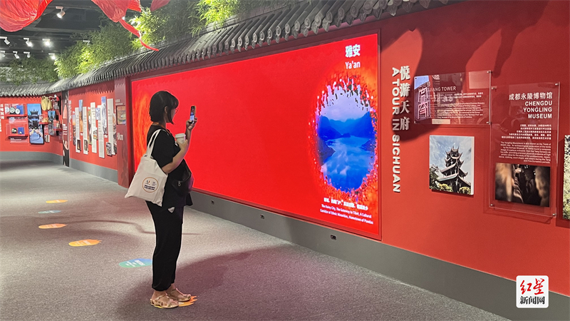 市民在展览中心参不雅“中国成王人·公园城市”主题艺术展