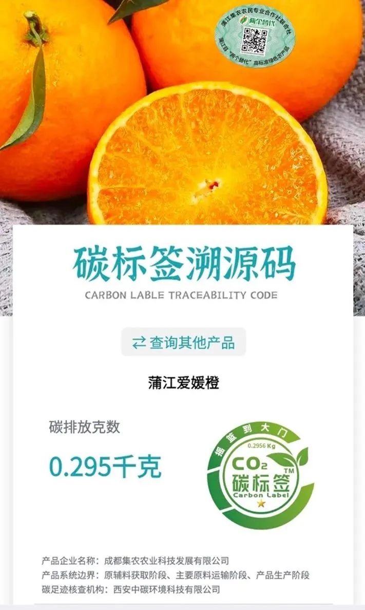 蒲江爱媛橙碳标签