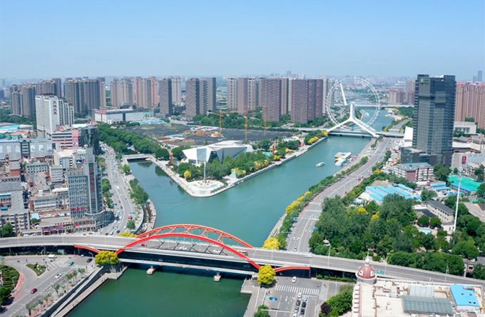 三岔河口是南北运河与子牙河、海河连通的重要区域，也是天津中心城区重要的河道景观。天津市红桥区委宣传部供图